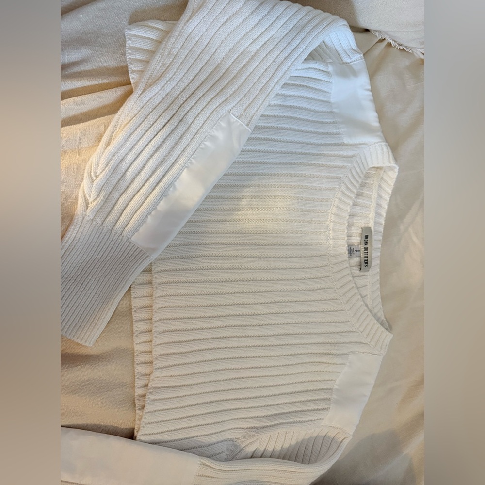 Urban Outfitters White Ribbed Women's Sweater